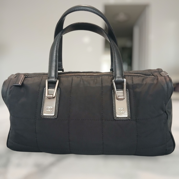 Chanel Black Sport Boston Nylon & Leather Duffel Bag - Picture 6 of 16